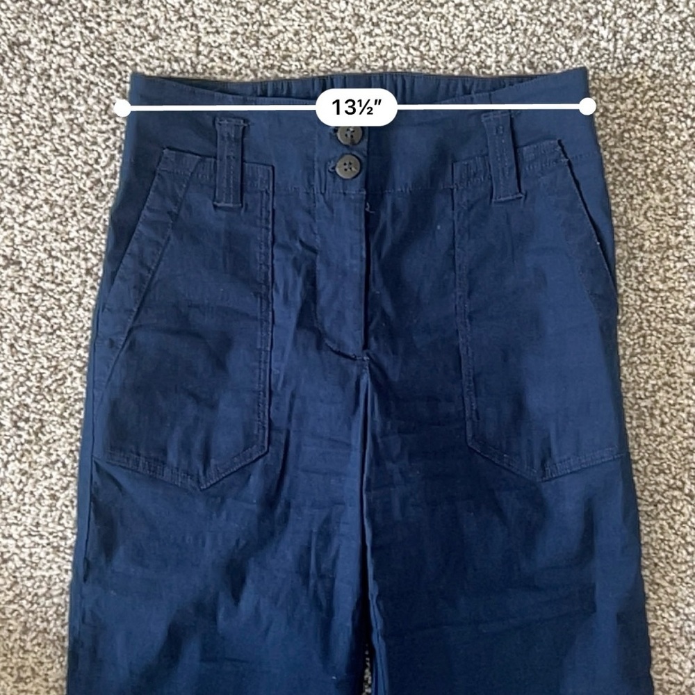 Maeve Anthropologie The Naomi Pants – High Waisted Flare - Navy Blue - Size 2 - Picture 10 of 12